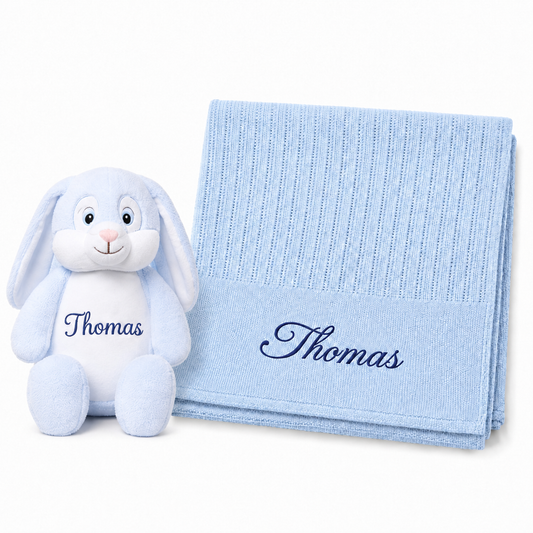 Cadeauset knuffel en deken - 100% katoen